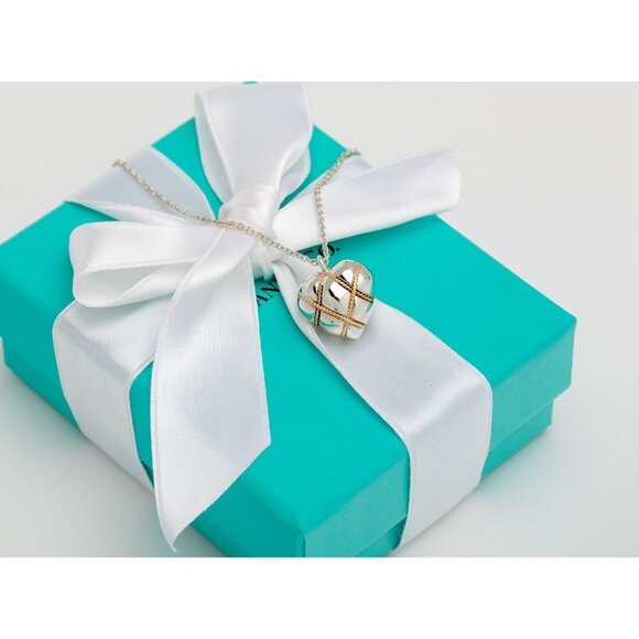 *RARE* Tiffany & Co. Vintage "Quilt Heart" Necklace Puffed 18k Gold Rope Pendant - Picture 4 of 6